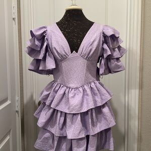 ASOS Luxe Lavender Ruffled Dress